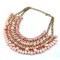 N-3619 Fashion Gold Plated Alloy Double Chain Resin Gem Drop Tassels Choker Necklace