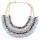 N-3619 Fashion Gold Plated Alloy Double Chain Resin Gem Drop Tassels Choker Necklace