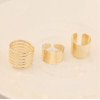 R-1111 Korea Style Black Gold 3Colors 3Pieces Simple Ring Set