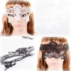 N-1668 New Gothic White Black Silk Needle Lace Chain Hollow Out Flower Leaves Mask