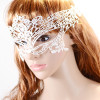 N-1668 New Gothic White Black Silk Needle Lace Chain Hollow Out Flower Leaves Mask