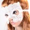 N-1669 New Gothic White Black Silk Needle Lace Chain Hollow Out Flower Mask For Masked Ball