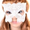 N-1669 New Gothic White Black Silk Needle Lace Chain Hollow Out Flower Mask For Masked Ball