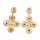 E-0303 Korea Style Gold Plated Alloy Resin Gem Enamel Flower Stud Dangel Earrings
