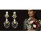 E-3054 European Style Bronze Alloy  Rhinestone Crystal Flower Stud Dangel Earrings