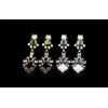 E-3054 European Style Bronze Alloy  Rhinestone Crystal Flower Stud Dangel Earrings