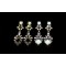 E-3054 European Style Bronze Alloy  Rhinestone Crystal Flower Stud Dangel Earrings