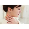 E-0699 Korea Style Gold Silver Plated Alloy White Plear Geometry Stud Earrings