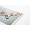 E-0699 Korea Style Gold Silver Plated Alloy White Plear Geometry Stud Earrings