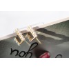 E-0699 Korea Style Gold Silver Plated Alloy White Plear Geometry Stud Earrings