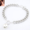 N-3633 New Korea Style 3Colors CCB Link Chain Big Clasp Pearl Pendant Necklace