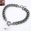 N-3633 New Korea Style 3Colors CCB Link Chain Big Clasp Pearl Pendant Necklace