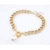 N-3633 New Korea Style 3Colors CCB Link Chain Big Clasp Pearl Pendant Necklace