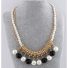 N-3620 Fashion charms Gold Plated Alloy Multilayer Chains Pearl Tassels Choker Necklace