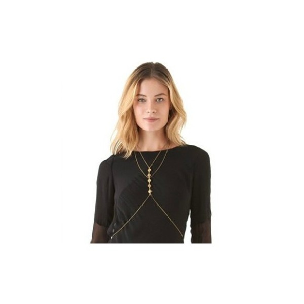 N-4044 Fashion Gold Plated Alloy Double Waist Chain Coin Necklace Body Chain