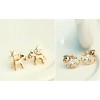 E-3057  European Style Gold Plated Alloy Crystal Rhinestone Horse Stud Earrings 5Style