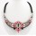 N-3629 Fashion Black Beads Chain Rhinestone Crystal Flower Wing Pendant Necklace