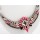 N-3629 Fashion Black Beads Chain Rhinestone Crystal Flower Wing Pendant Necklace