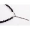 N-3629 Fashion Black Beads Chain Rhinestone Crystal Flower Wing Pendant Necklace