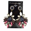 E-3060  European Style Bronze Alloy Drop Resin Gem Crystal Rhinestone Flower Stud Earrings