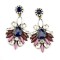 E-3060  European Style Bronze Alloy Drop Resin Gem Crystal Rhinestone Flower Stud Earrings