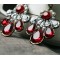 E-3059  European Style Bronze Alloy Drop Resin Gem Crystal Rhinestone Flower Stud Earrings