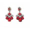 E-3059  European Style Bronze Alloy Drop Resin Gem Crystal Rhinestone Flower Stud Earrings