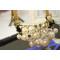 N-3751  Fashion Style Multilayer Chains Crystal Pearl Flower Tassels Necklace