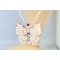 N-2614  Fashion Style Gold Plated Chain Rhinestone Opal Gem Butterfly Pendant Necklace