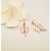 E-3069 Korea Style Gold Plated Alloy Clear Rhinestone Enamel Leaves Stus Earrings