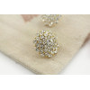 E-3070 Korea Style Gold Silver Plated Alloy Clear Rhinestone Flower Studs Earrings