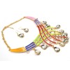 N-3758 European Style Gold Plated Alloy Enamel Rainbow Drop Crystal Choker Necklace