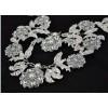 N-3759 Fashion style silver plated alloy pearl chain rhinestone leaves connected choker necklace for wedding occasion