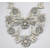 N-3759 Fashion style silver plated alloy pearl chain rhinestone leaves connected choker necklace for wedding occasion
