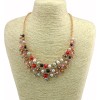 N-3599 Fashion Korea Style Gold Plated Alloy White/colorful Pearl Clear Rhinestone Flower Wedding Necklace