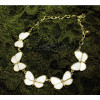 N-2615 European Style Gold Plated Metal Delicate Shell White Butterfly Choker Necklace