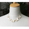 N-2615 European Style Gold Plated Metal Delicate Shell White Butterfly Choker Necklace