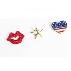 New European Fashion Heart Lip Star Set  Brooch Pin P-0026