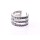 R-1116 Korea Style Gold Silver Plated Simple 3Rows Rhinestone Hollow Out Ring