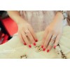 R-1116 Korea Style Gold Silver Plated Simple 3Rows Rhinestone Hollow Out Ring