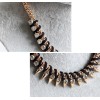 N-3763 European Style Gold Plated Snake Chain Leather Rhinestone Rivets Necklace