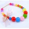 N-3769 Korea Style All-match Colorful Candy Beads Lace Bowknot Necklace