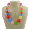 N-3769 Korea Style All-match Colorful Candy Beads Lace Bowknot Necklace