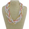 N-3772 Korea Style All-match Colorful Resin Gem Faux Pearl Multilayer Weave Necklace