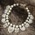 N-3771 European Style All-match vintage white pearl chain handmade knitted flower pendant  Necklace
