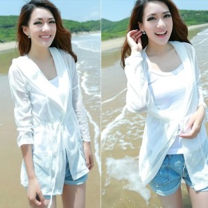 K-0003 women sweet nylon sun-protective clothing jakets ultra-thin transparent air conditioning dress cardigan 8Colors