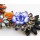N-3775 European Style Bronze Alloy Link Chain Colorful Resin Gem Crystal Flowers Necklace