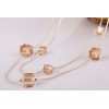 N-1618 New Fashion Style Gold Rope  Square bead Crystal Long Chain Necklace 6colors