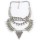 N-3777 European Style Vintage Silver Alloy Carving Flower Rivets Tassels Chains Triangle Pendant Necklace