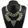 N-3777 European Style Vintage Silver Alloy Carving Flower Rivets Tassels Chains Triangle Pendant Necklace